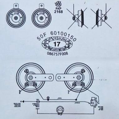 Truck horns 24V Pair with High & Low tones. Super loud & clear, HD & Water proof