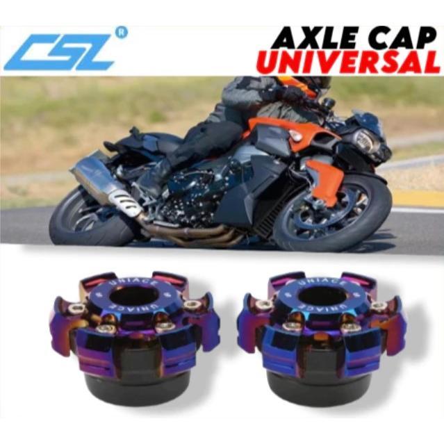 CSL UNIVERSAL AXLE CAP FOR MOTORCYCLE #2894 TITANIUM DESIGN