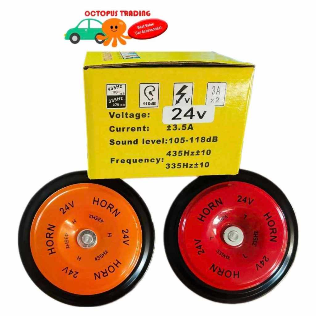 Truck horns 24V Pair with High & Low tones. Super loud & clear, HD & Water proof